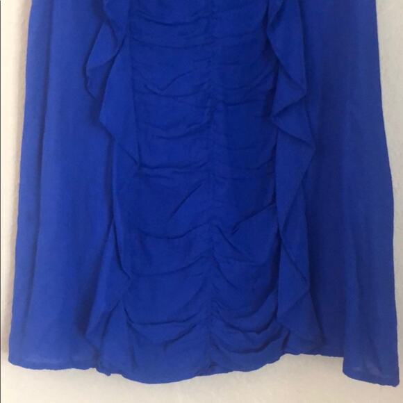 Anthropologie Odille Blue Long Ruffle Top - Picture 4 of 7